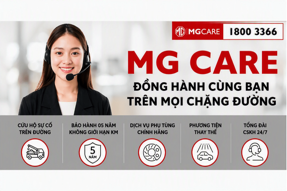 Chương trình MG CARE mang đến sự yên tâm toàn diện cho khách hàng suốt thời gian sở hữu xe.
